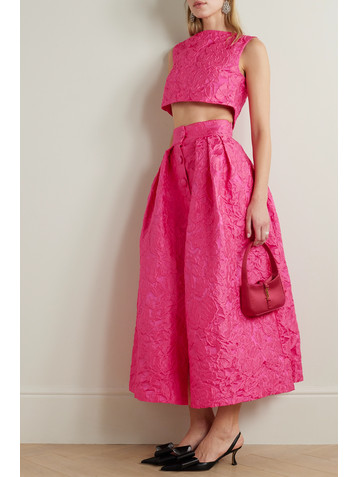 Destree Richard cropped floral-jacquard top