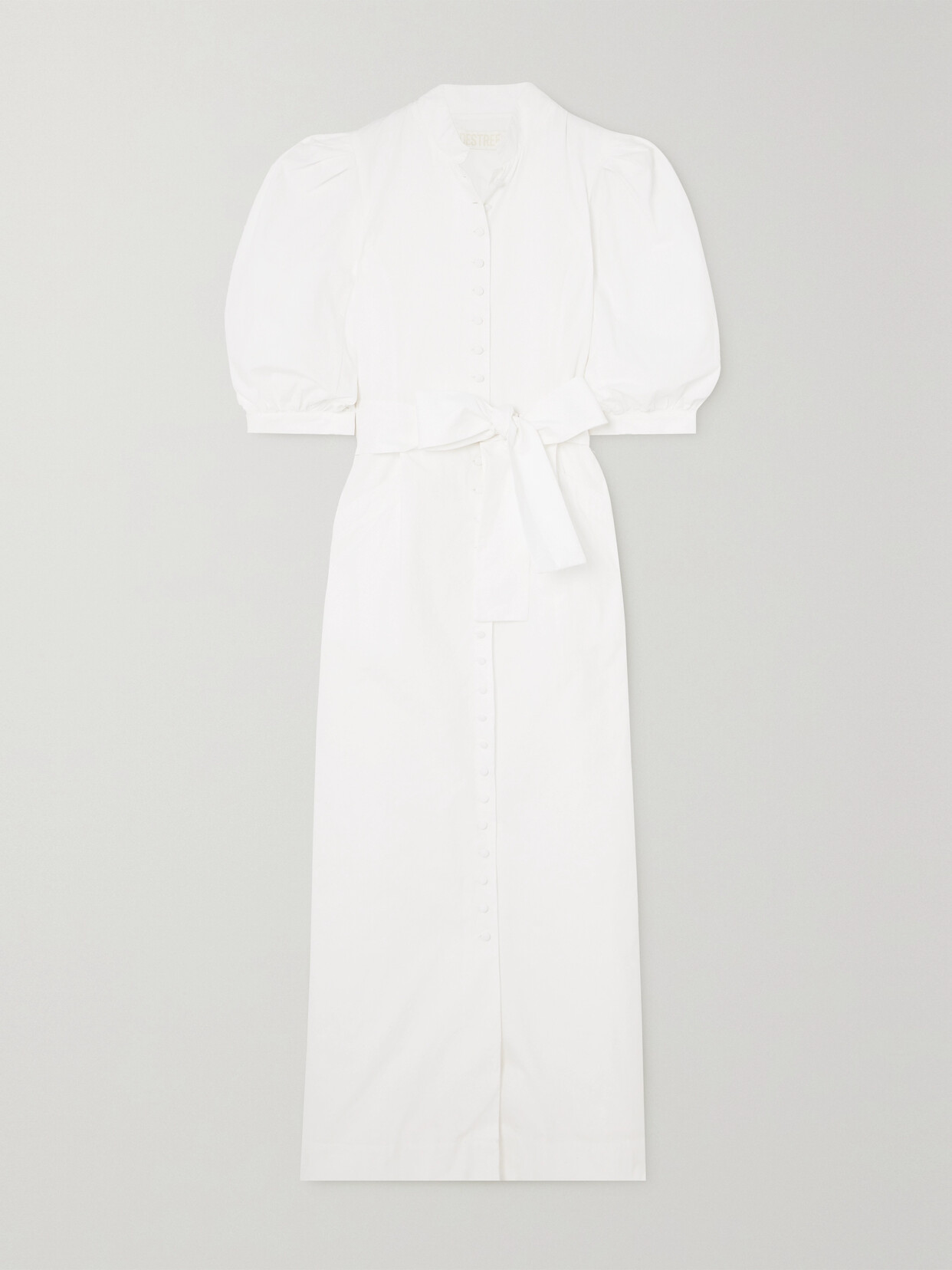 D'estree Amoako Belted Cotton-poplin Maxi Dress In White