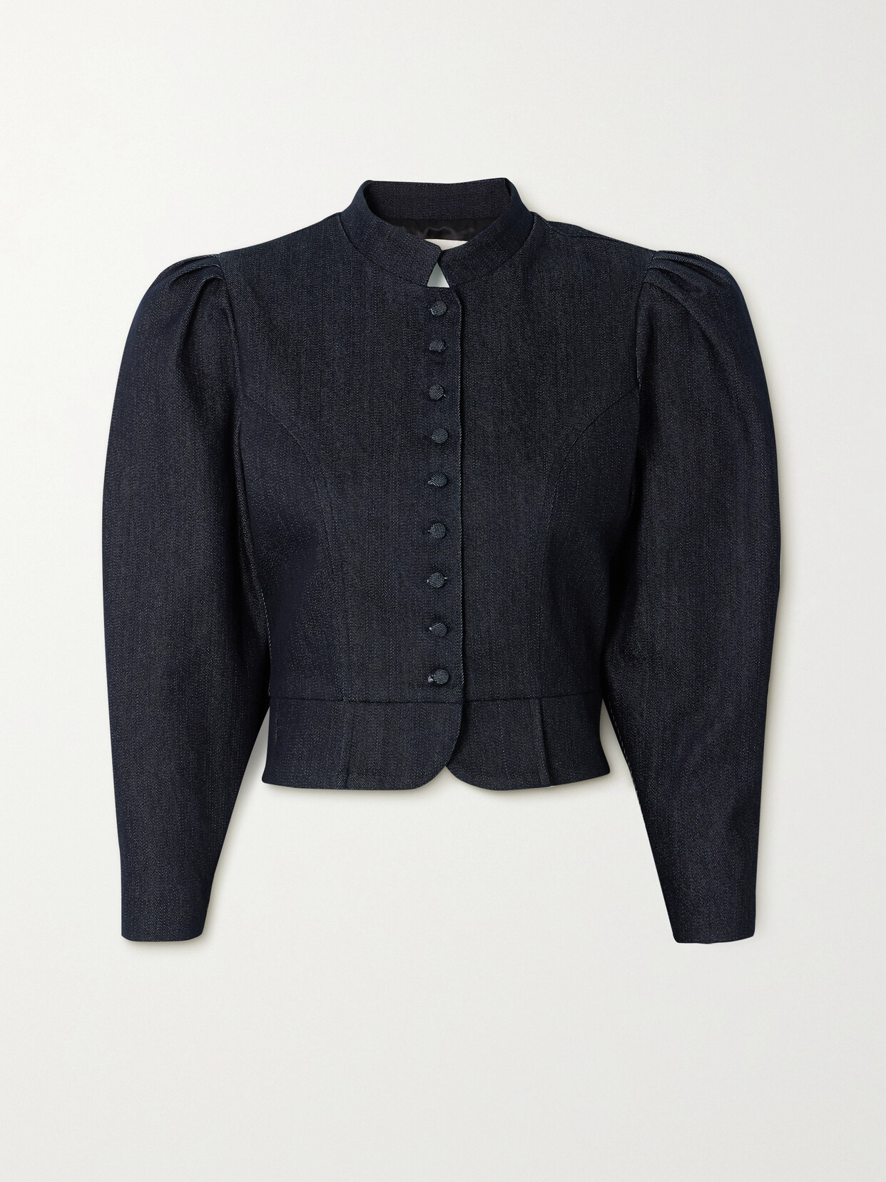 D'estree Amoako Denim Peplum Jacket In Blue