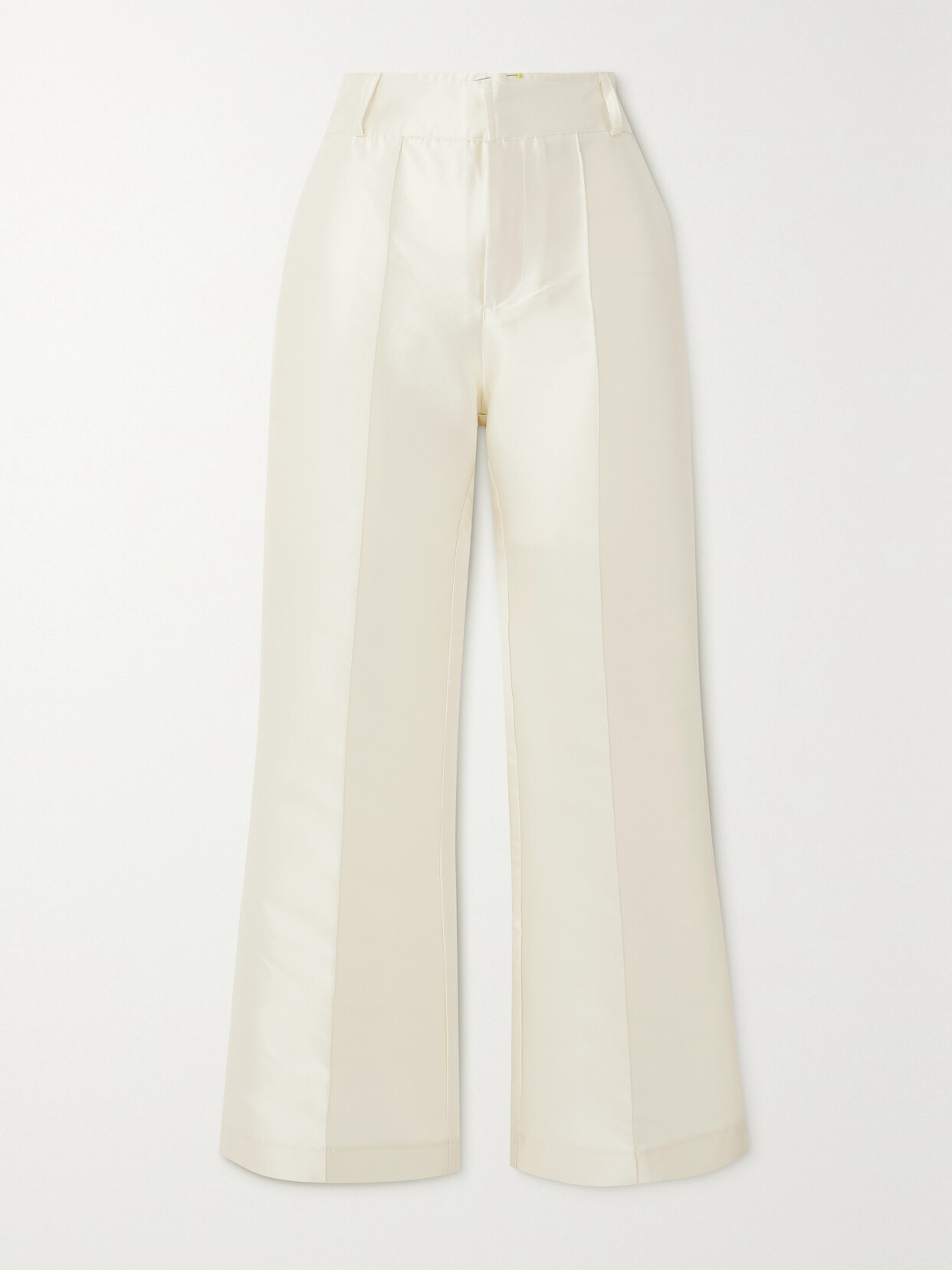 D'estree Yoshitomo Pleated Faille Wide-leg Pants In White