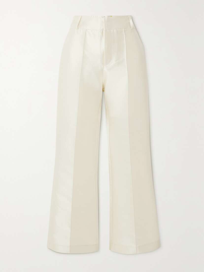 DESTREE Yoshitomo Pleated Faille Wide-leg Pants