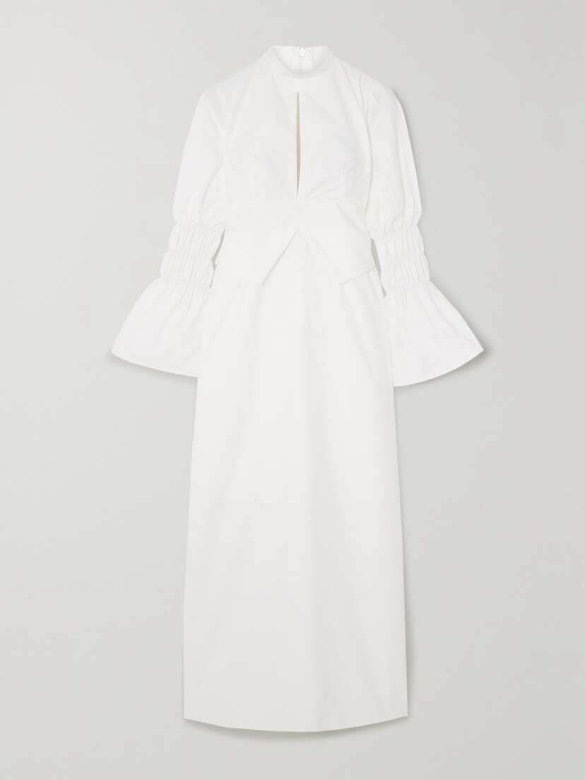 DESTREE Keith Shirred Cotton-poplin Maxi Dress