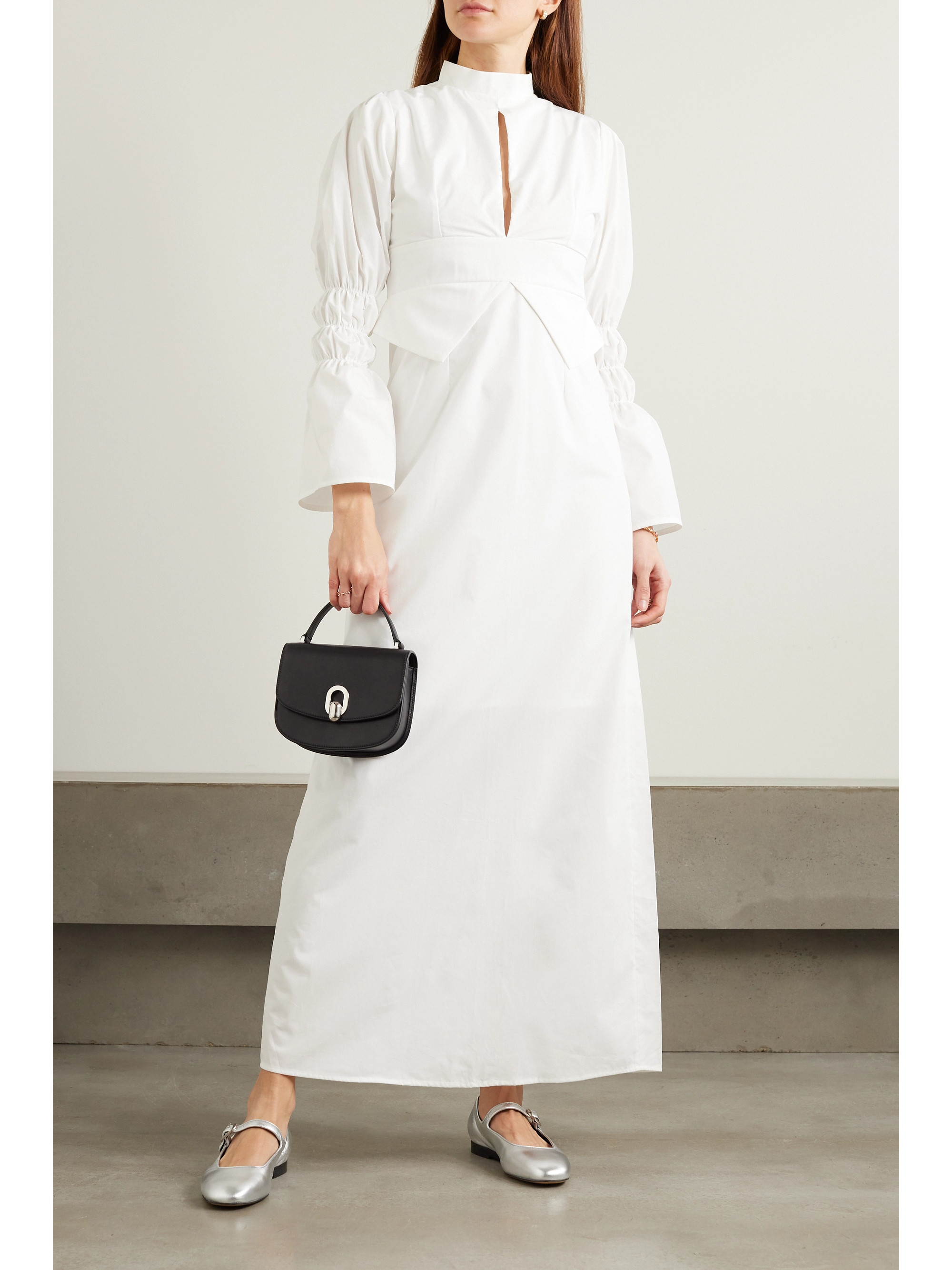 Destree Keith shirred cotton-poplin maxi dress