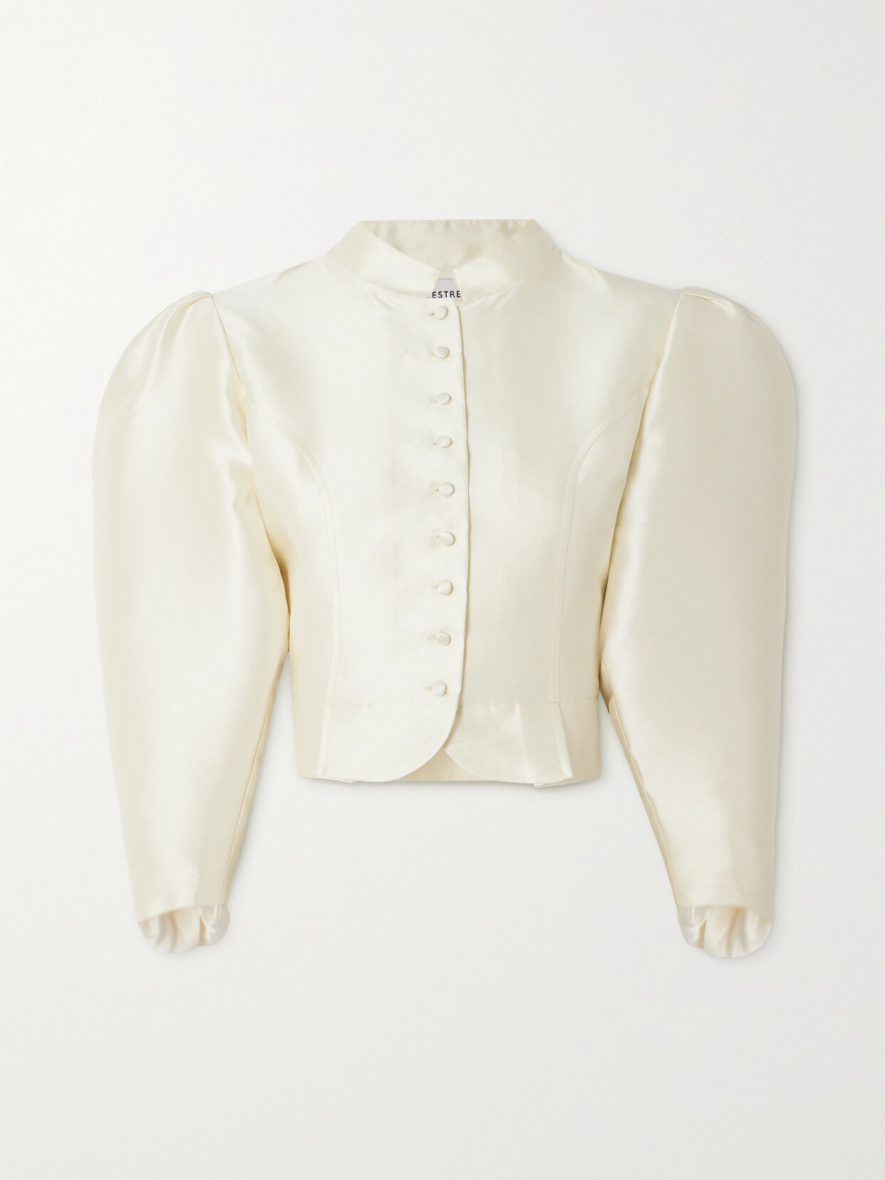 D'estree Amoako Faille Peplum Jacket In White