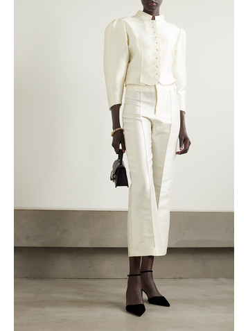 Destree Amoako cropped faille jacket