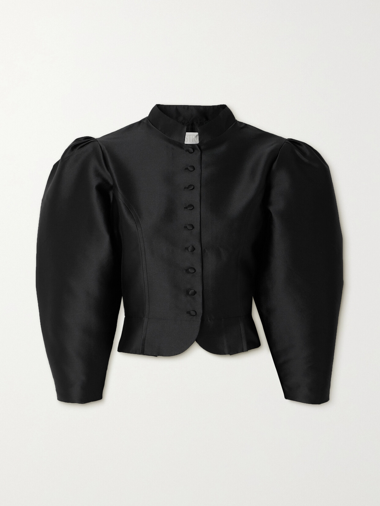 D'estree Amoako Cropped Faille Jacket In Black