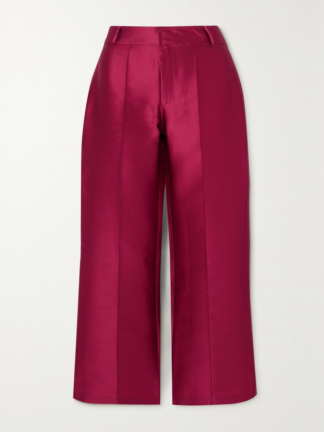 DESTREE Yoshi Cropped Taffeta Wide-leg Pants - Pink