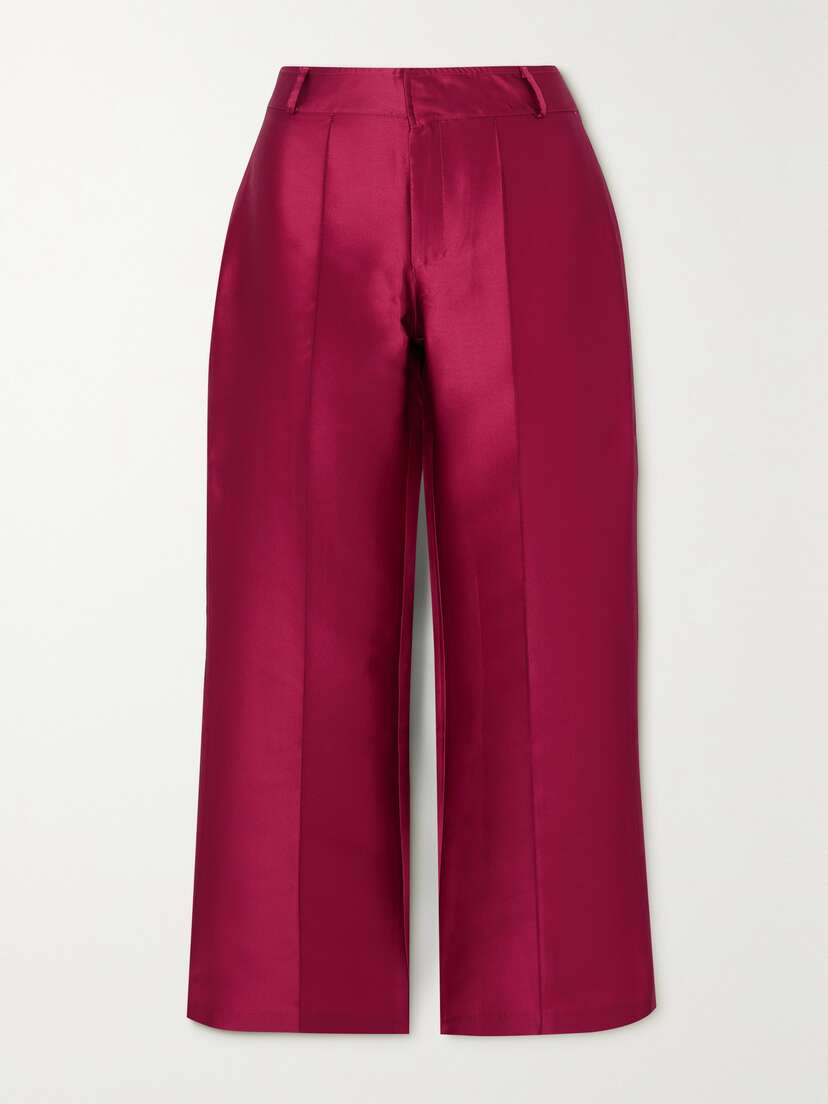 DESTREE Yoshi Cropped Taffeta Wide-leg Pants
