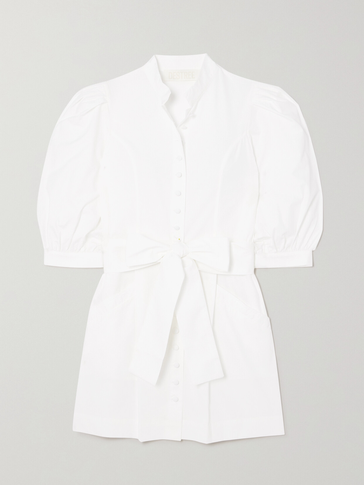 DESTREE Amoako Cotton-poplin Mini Dress - White
