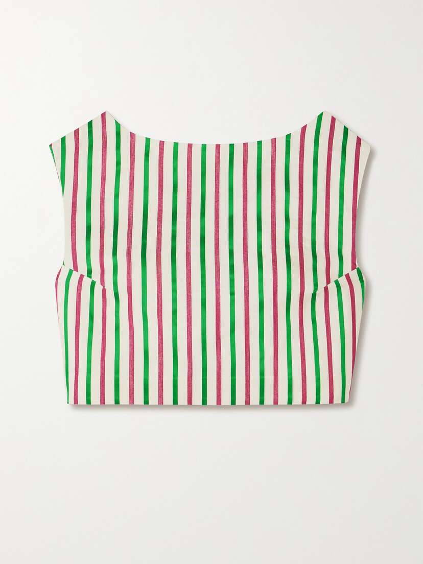 DESTREE Richard Cropped Striped Faille Top