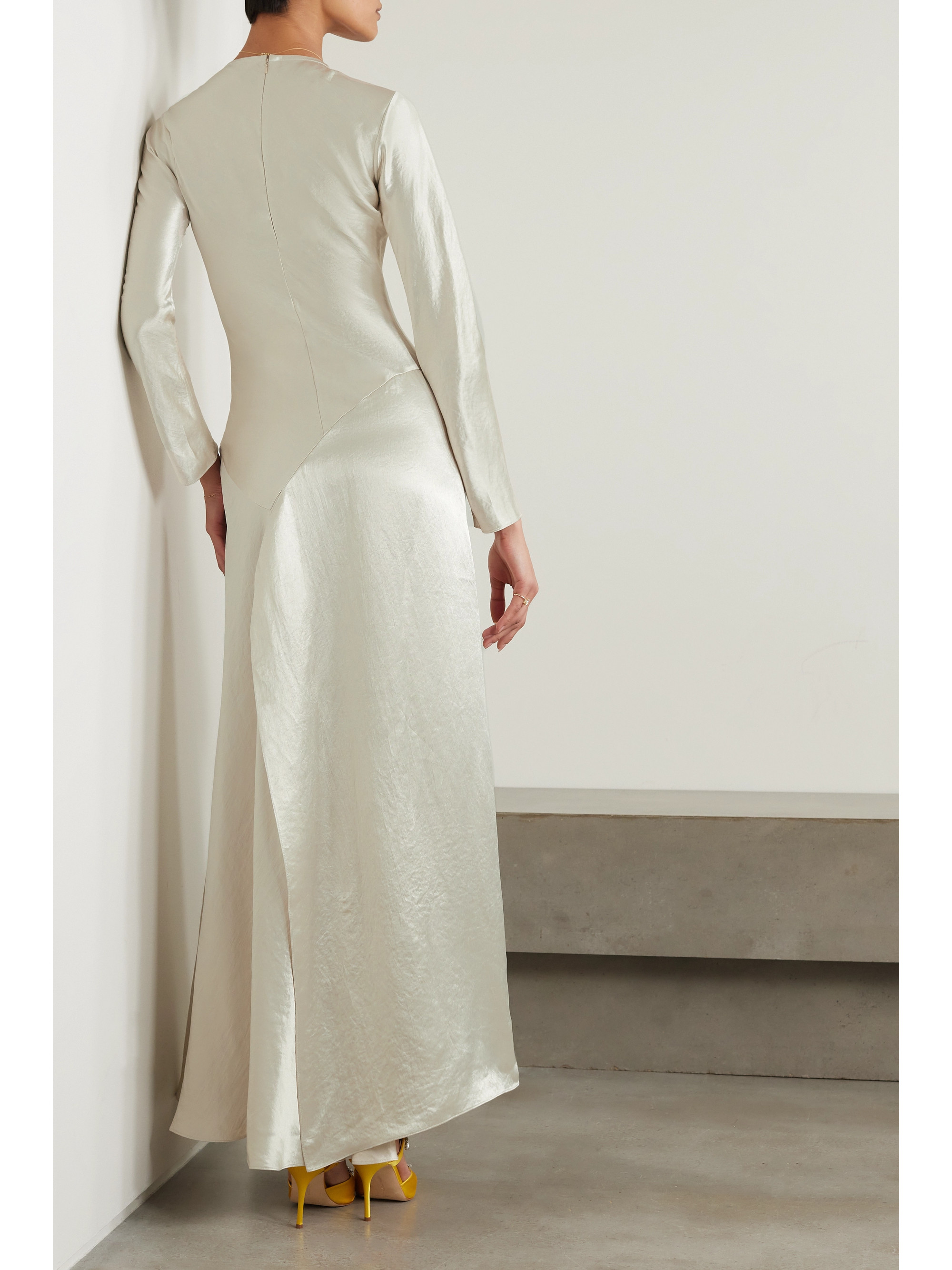 Abadia Yara paneled hammered-satin gown thumbnail