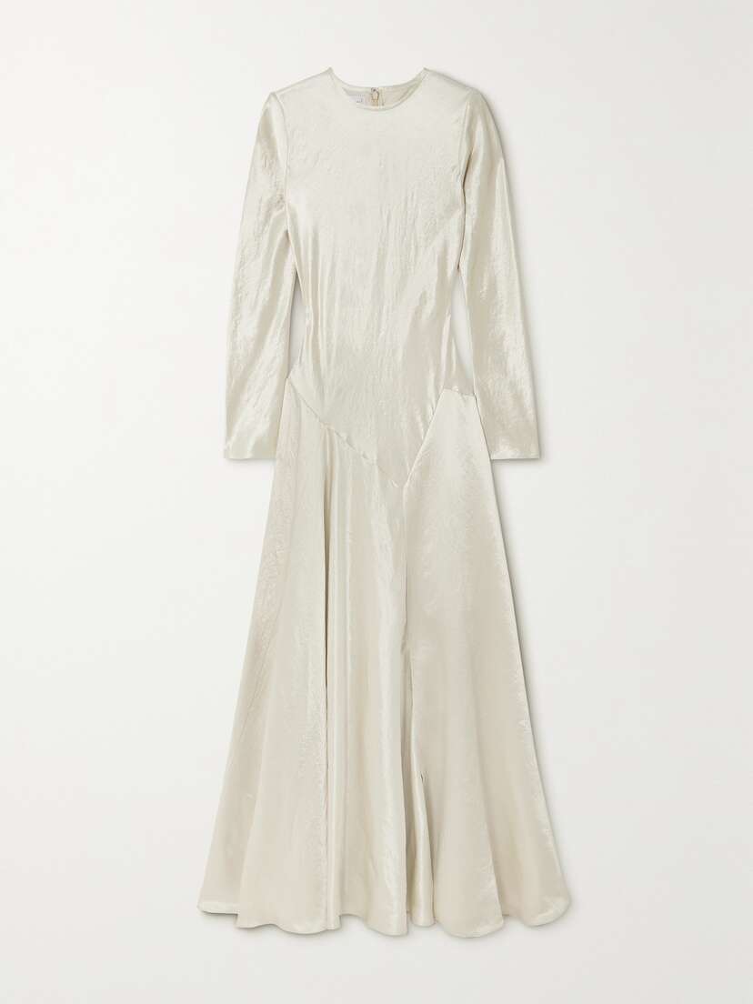 Abadia Yara Paneled Hammered-satin Gown