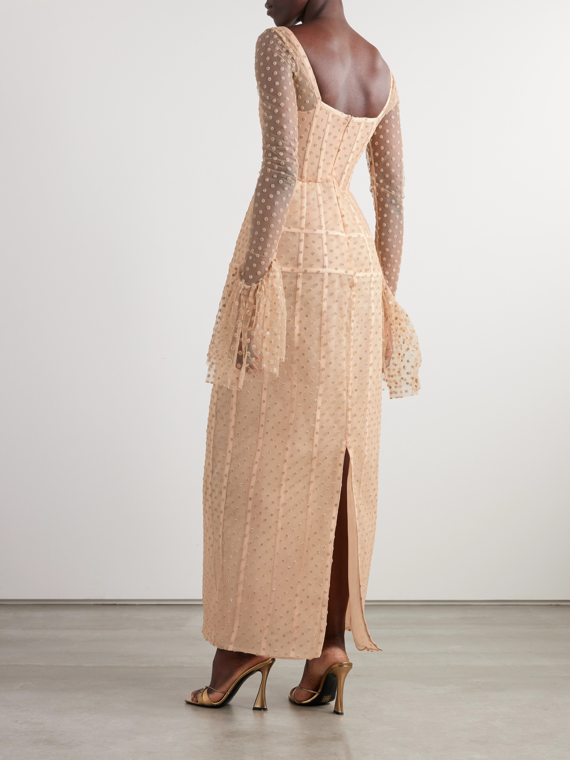 Sandra Mansour Euphoria glittered Swiss-dot tulle maxi dress thumbnail