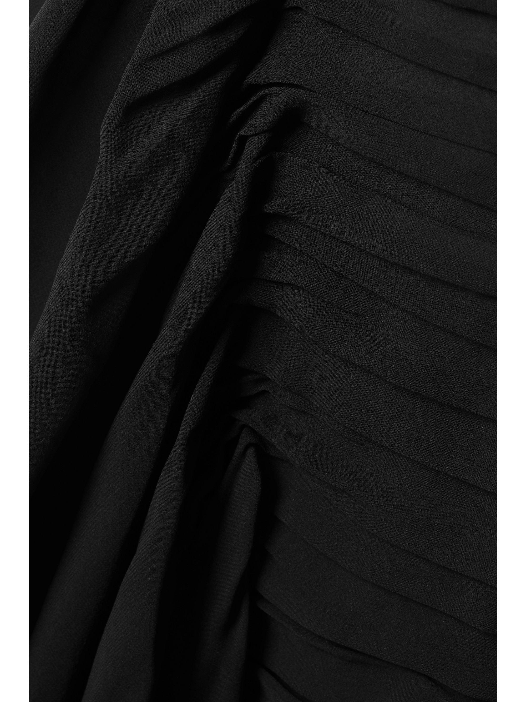 Sandra Mansour Water Body off-the-shoulder feather-trimmed silk-blend georgette maxi dress