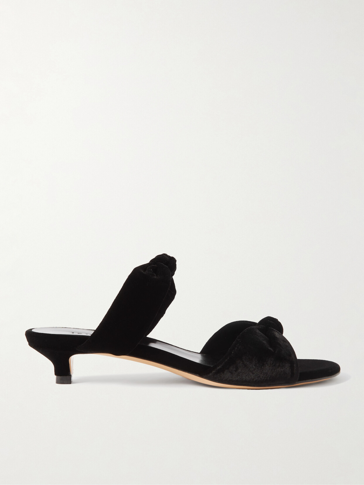 Le Monde Beryl Knot Velvet Mules In Black