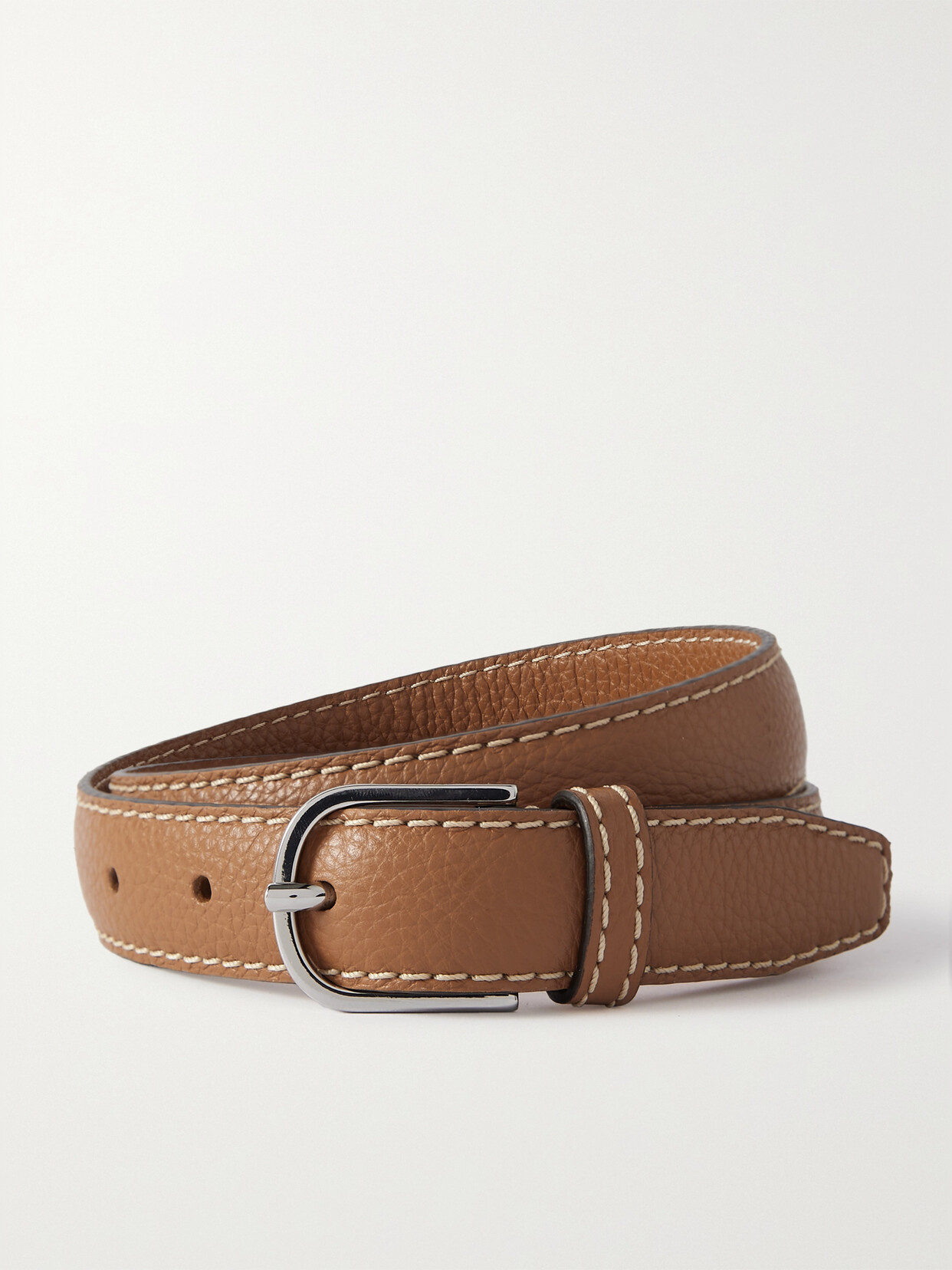 Shop Totême Leather Belt In Brown