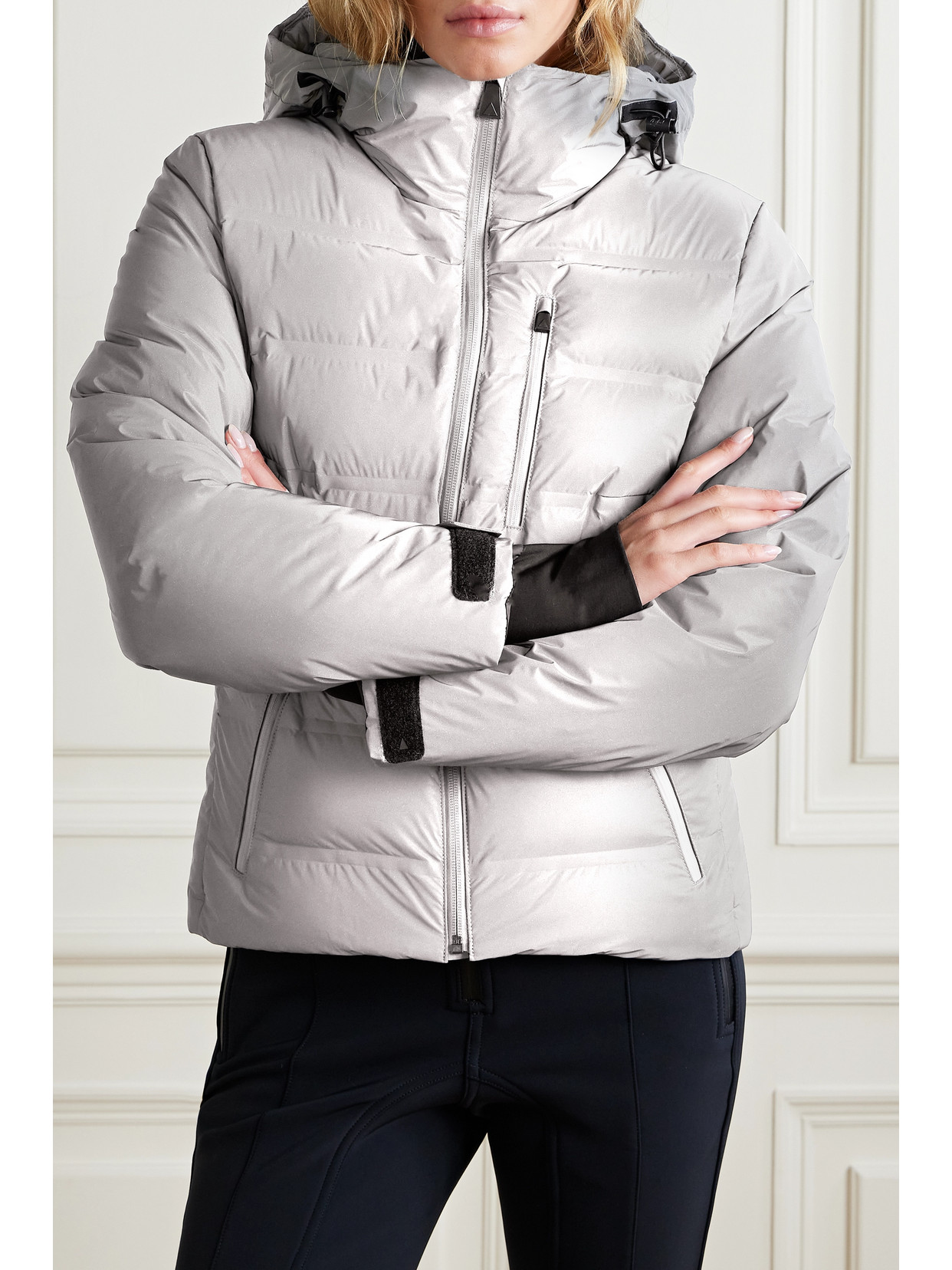 Aztech Mountain Nuke Quilted Dyntex® Hooded Down Ski Jacket In Gray