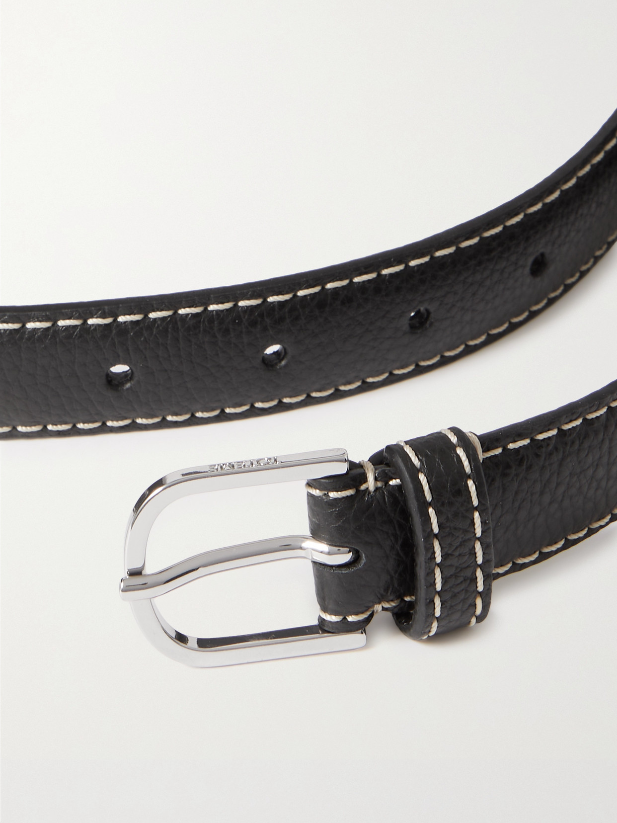 Shop Totême Leather Belt In Black