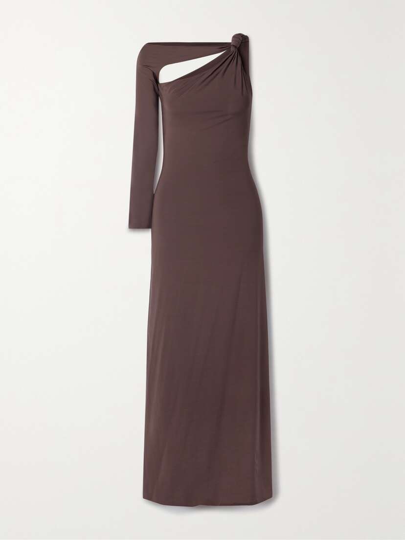 Maygel Coronel + Net Sustain Hedera One-sleeve Cutout Stretch-jersey Maxi Dress