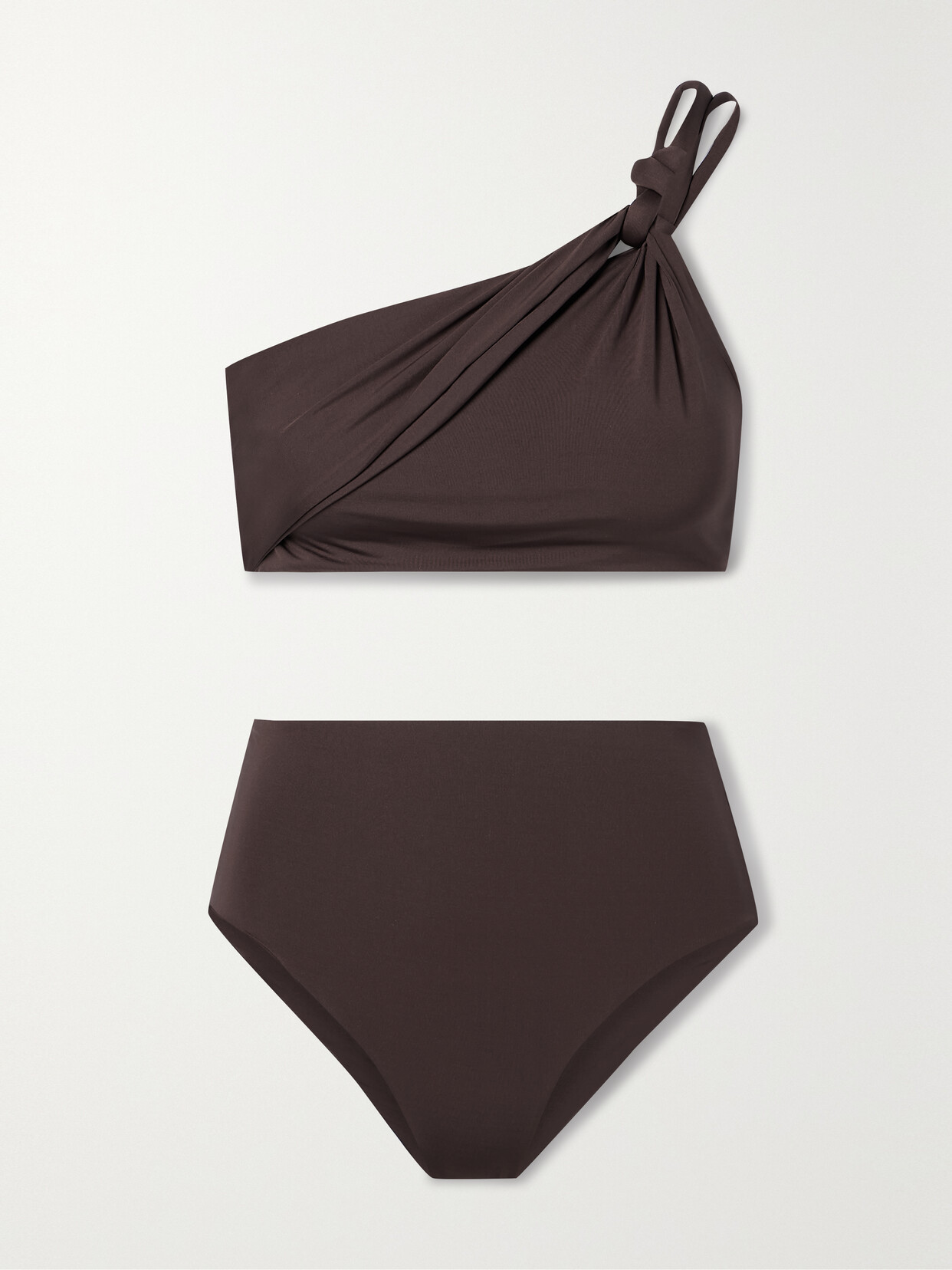 Maygel Coronel + Net Sustain Islote One-shoulder Knotted Bikini - Brown