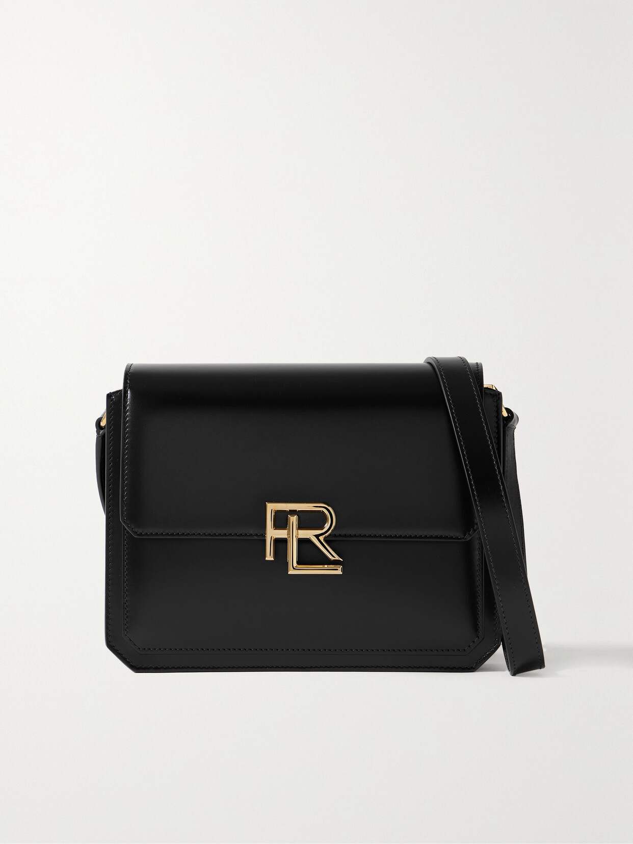 Ralph Lauren Leather Shoulder Bag In Black