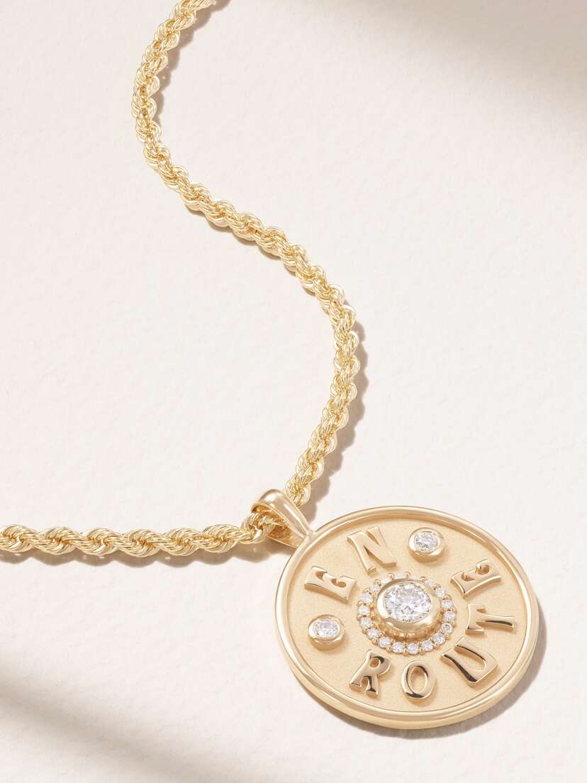 Marlo Laz En Route Large 14-karat Gold Diamond Necklace