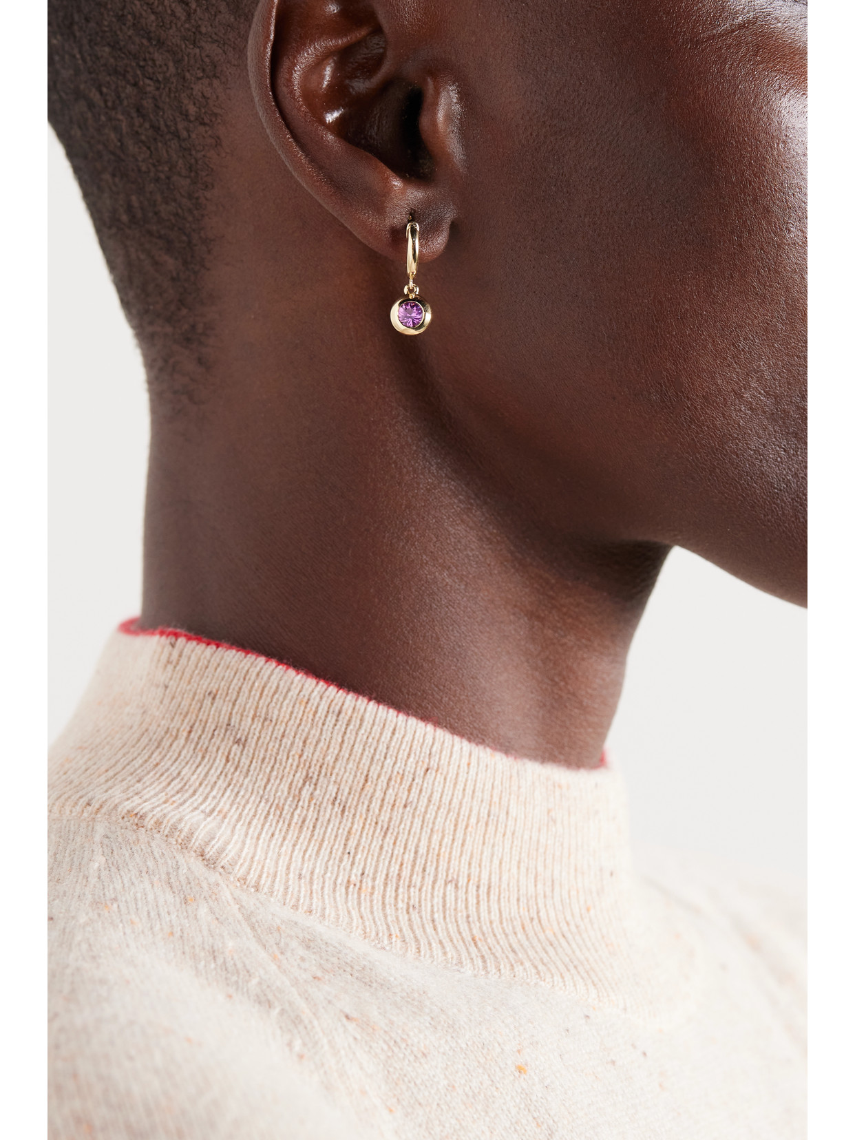 Marlo Laz Gemma Dangle 14-karat Gold Sapphire Hoop Earrings In Gold