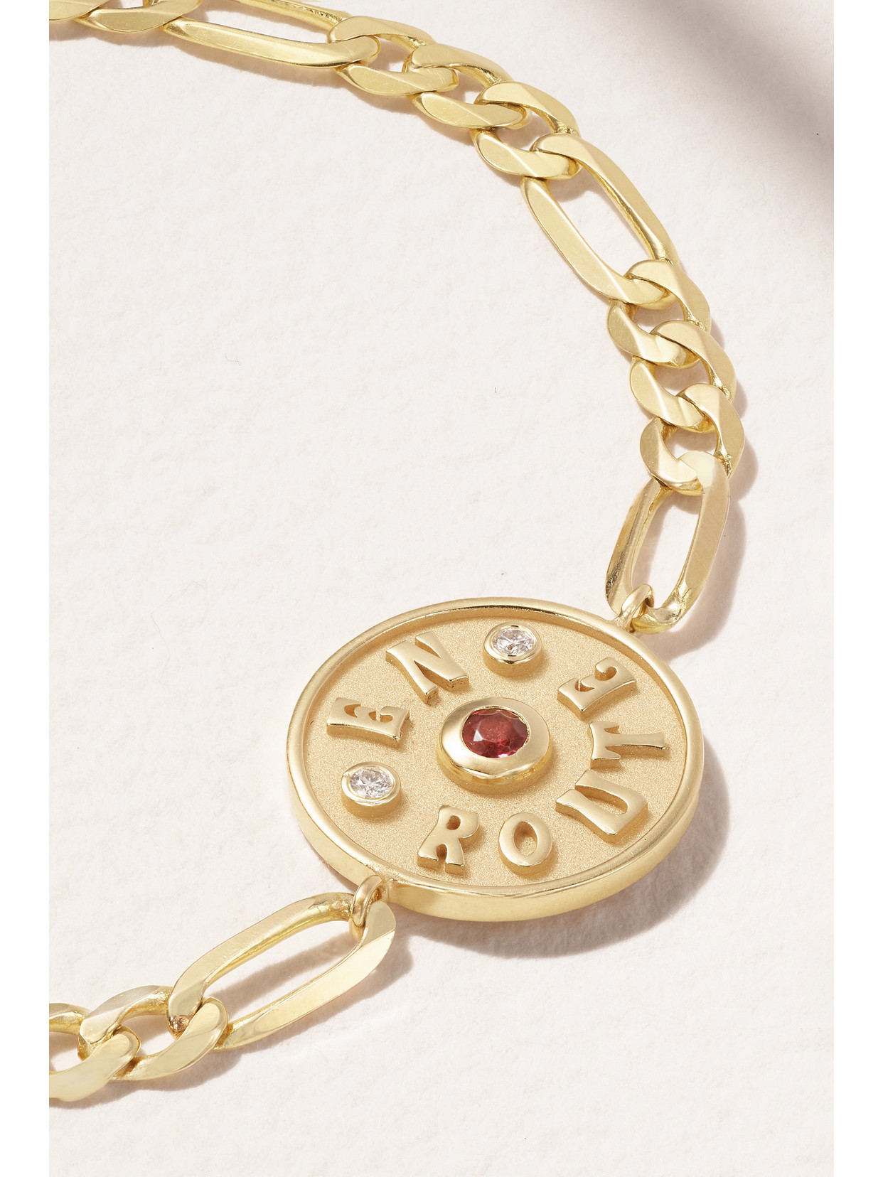 Marlo Laz Mini En Route 14-karat Gold, Tourmaline And Diamond Bracelet In Gold