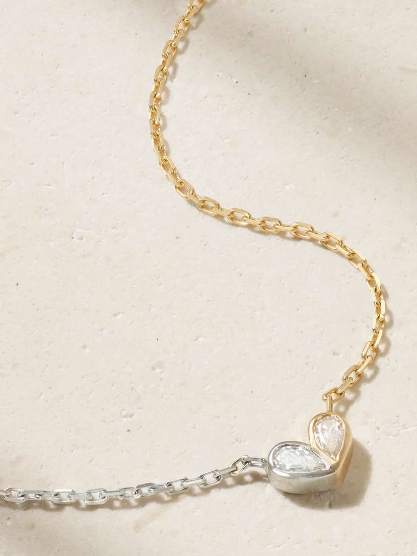 Gemella Sweetheart 18-karat Yellow And White Gold Diamond Necklace