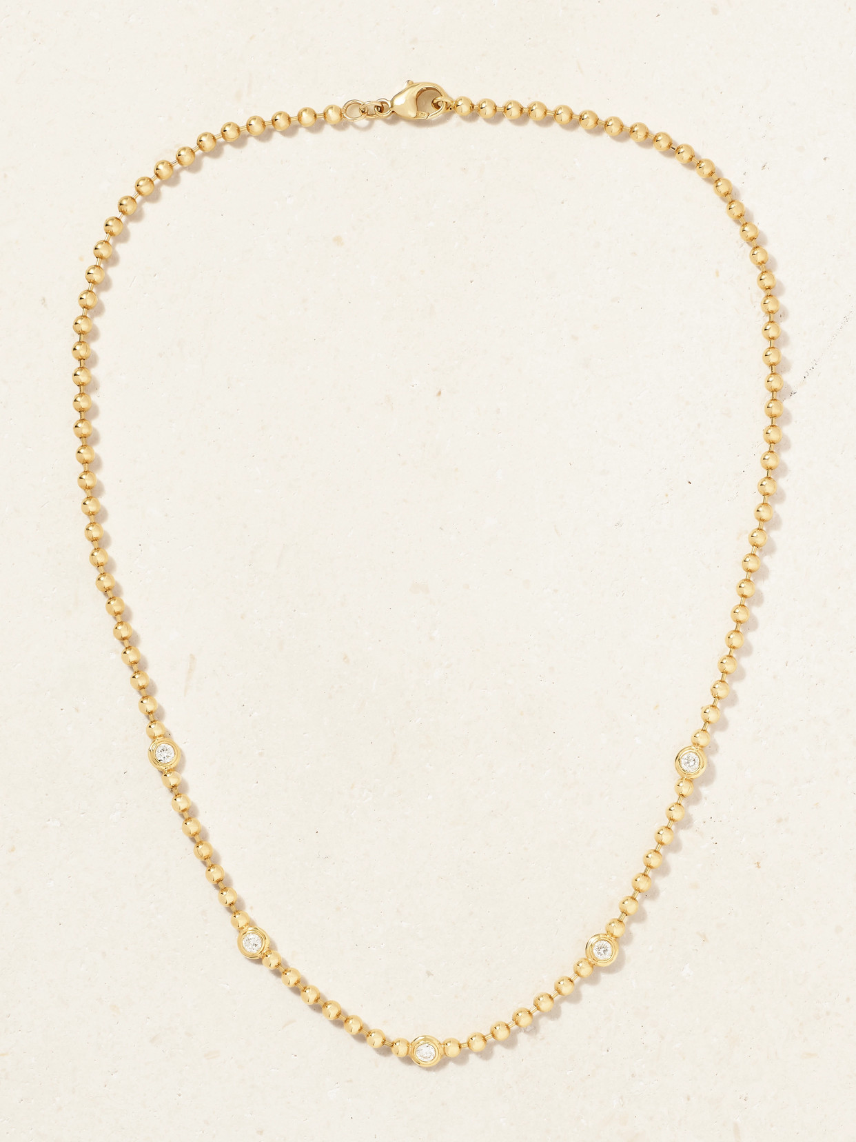Gemella - Double Bubble 18-karat Gold Diamond Necklace - One size