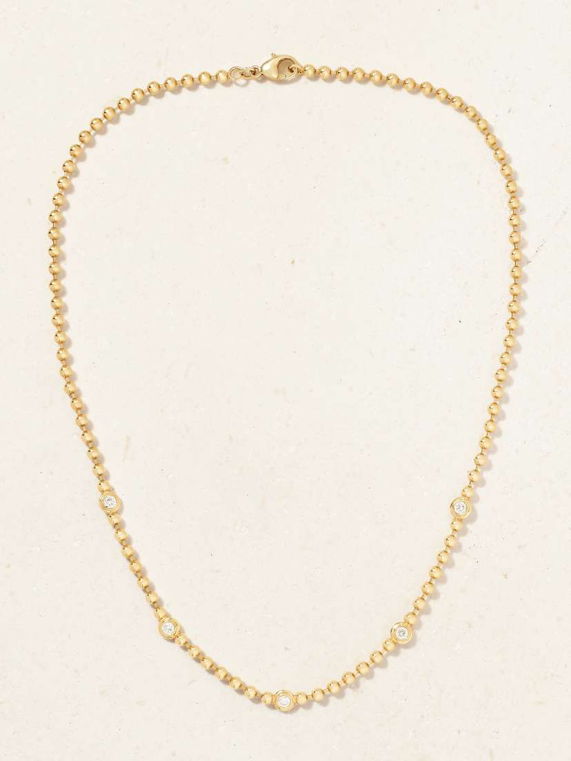 Gemella Double Bubble 18-karat Gold Diamond Necklace