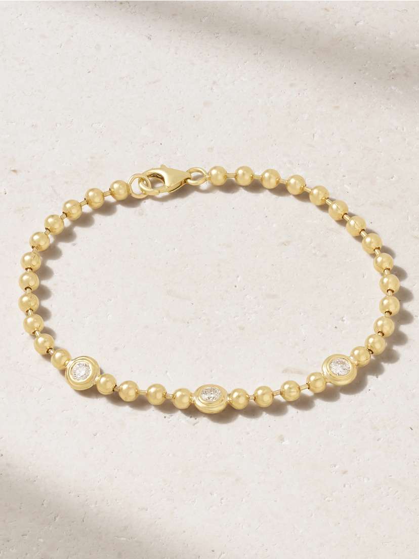 Gemella Double Bubble 18-karat Gold Diamond Bracelet