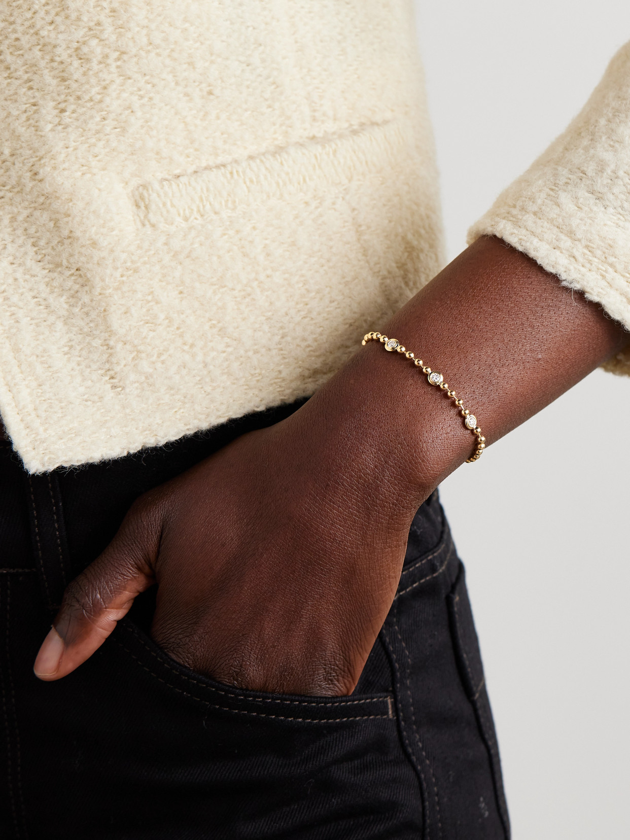 Gemella Double Bubble 18-karat Gold Diamond Bracelet In Gold