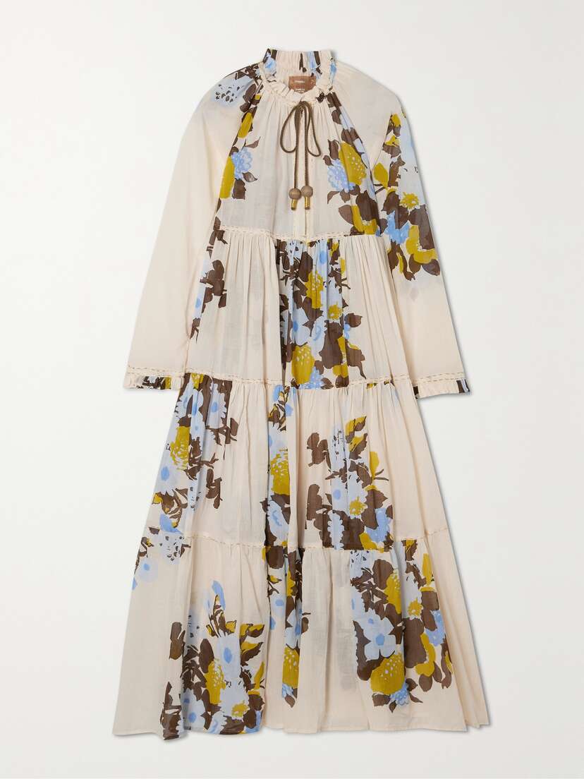 Yvonne S + Net Sustain Hippy Floral-print Cotton-voile Maxi Dress