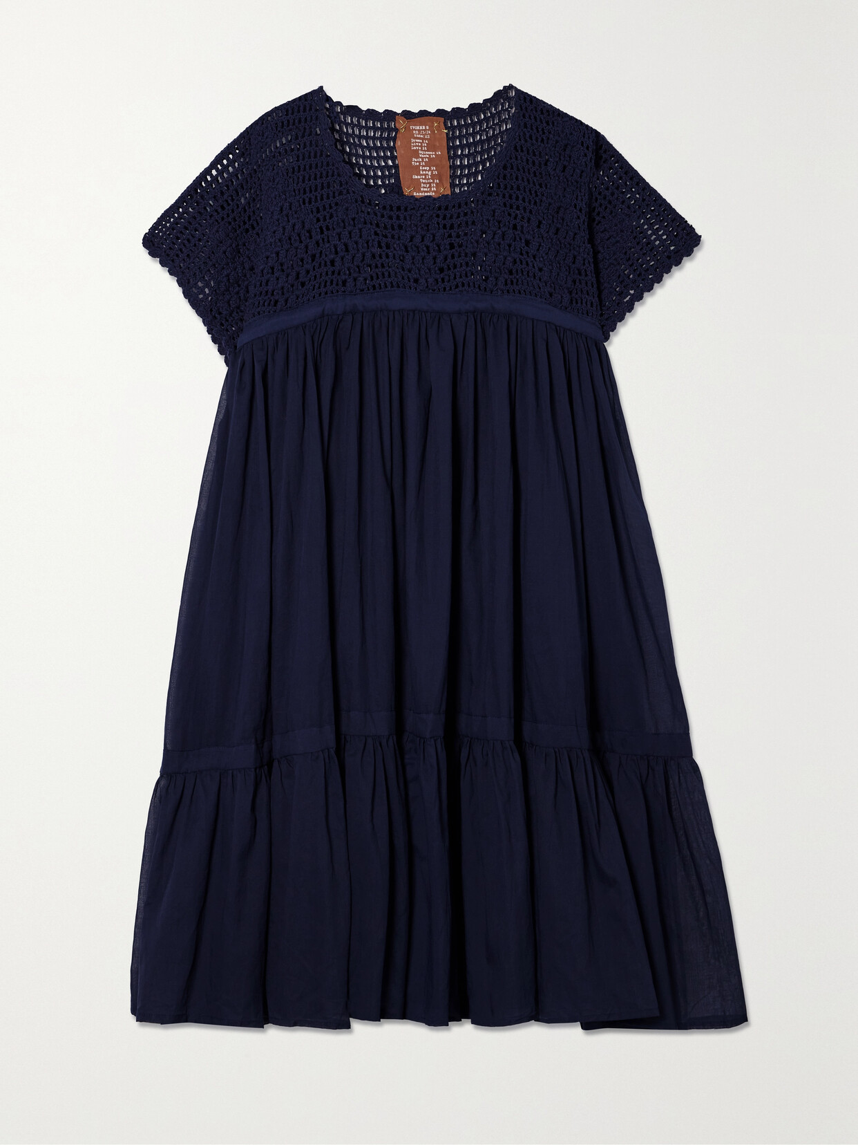 Yvonne S + Net Sustain Wind Crochet And Cotton-voile Mini Dress - Blue