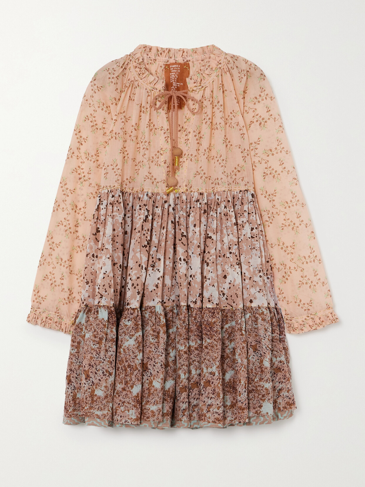 Yvonne S + Net Sustain Tiered Printed Cotton-voile Mini Dress - Orange
