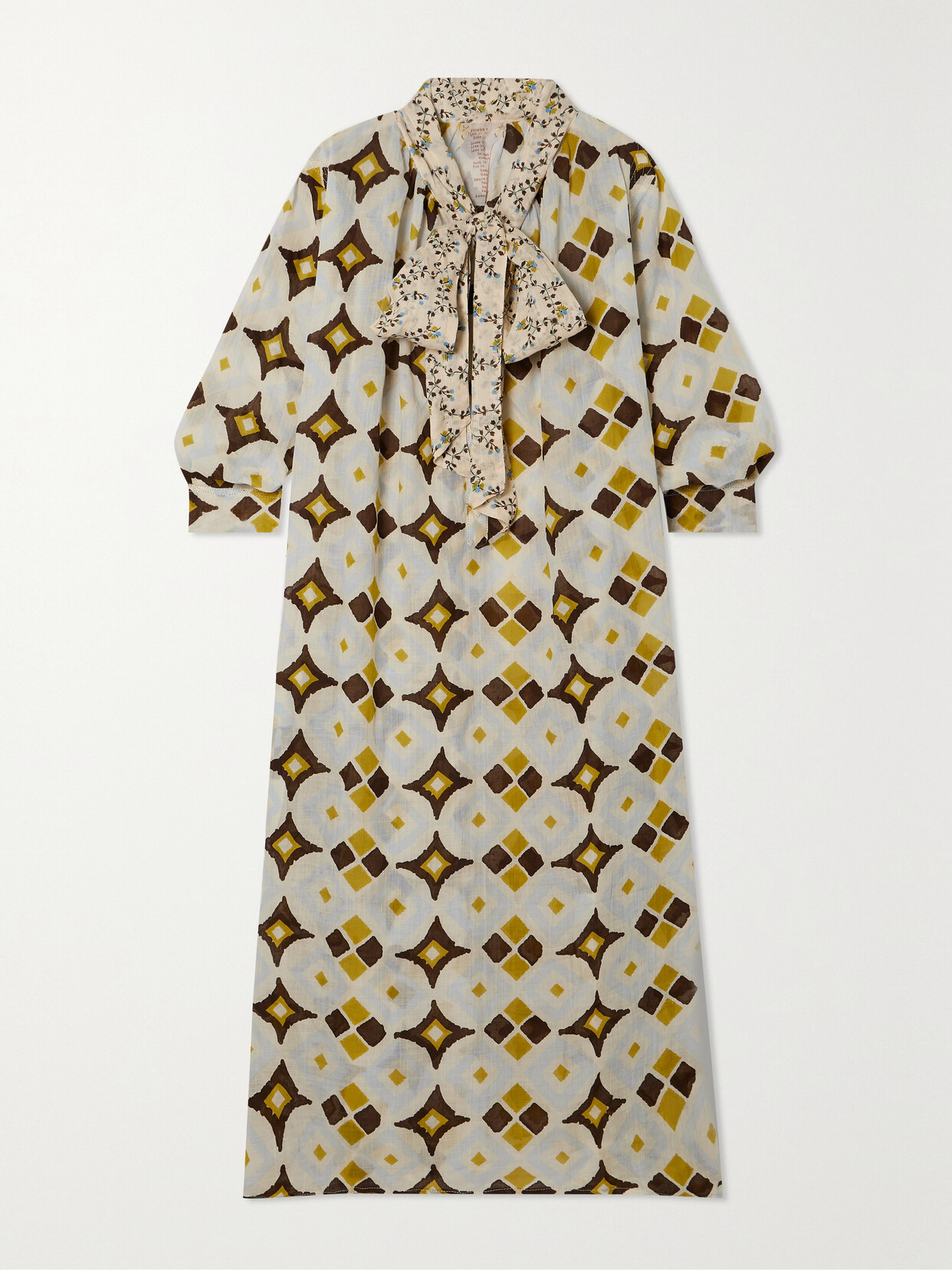 Yvonne S - + Net Sustain Bow Printed Linen-gauze Maxi Dress - Cream