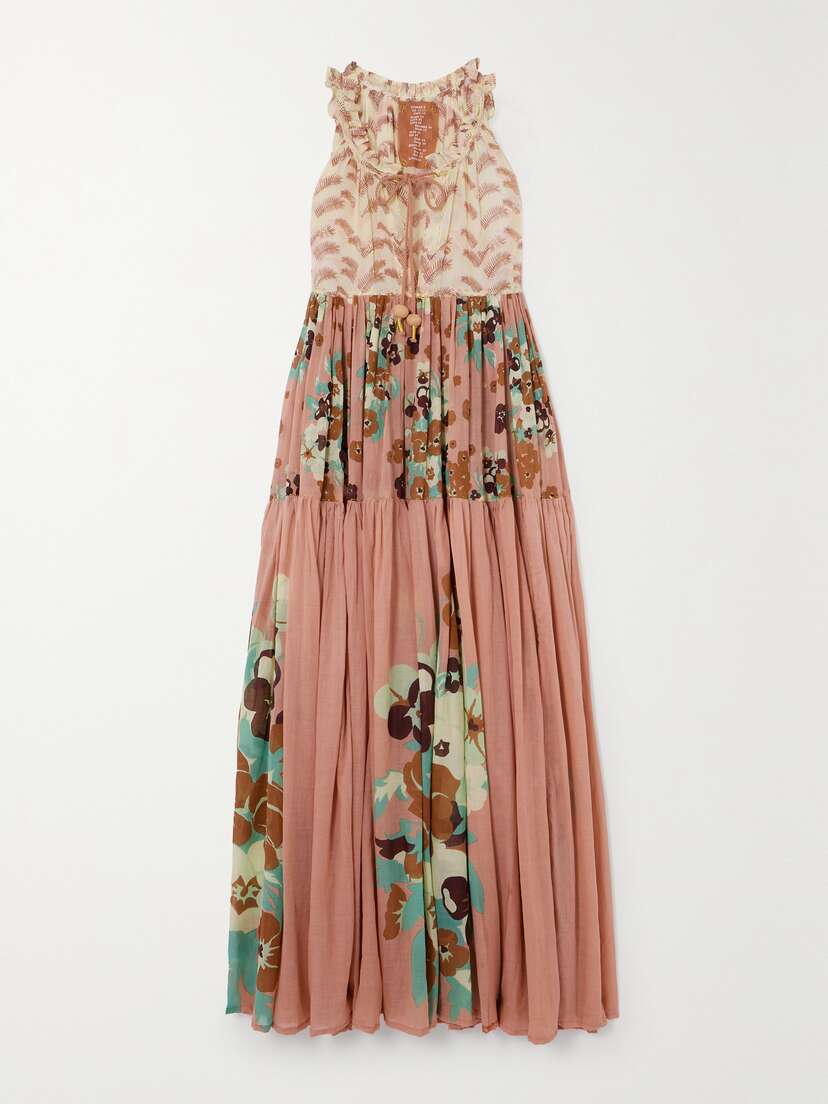 Yvonne S + Net Sustain Hippy Tiered Gathered Printed Cotton-voile Maxi Dress