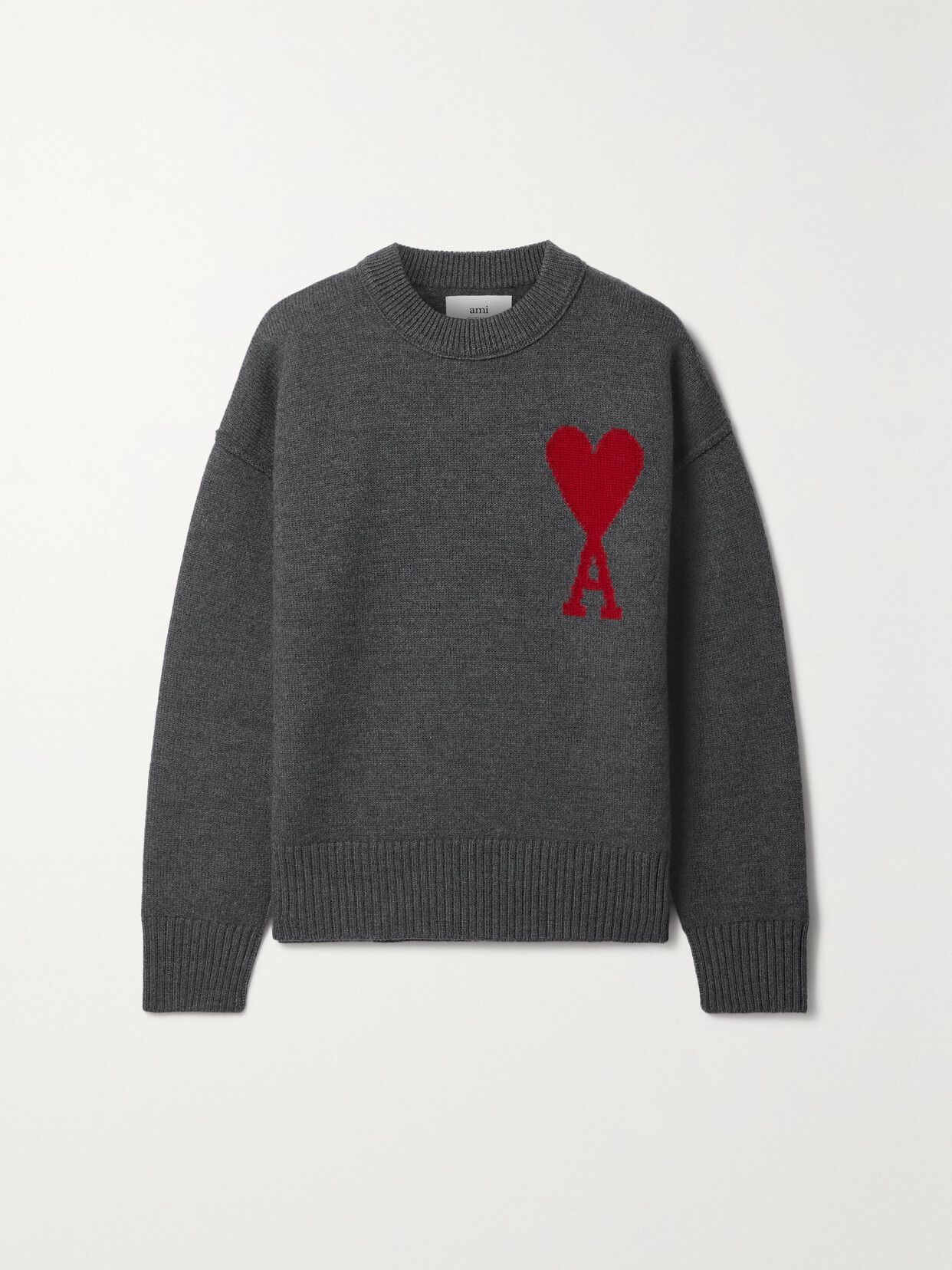 AMI PARIS - Adc Intarsia Wool Sweater - Gray