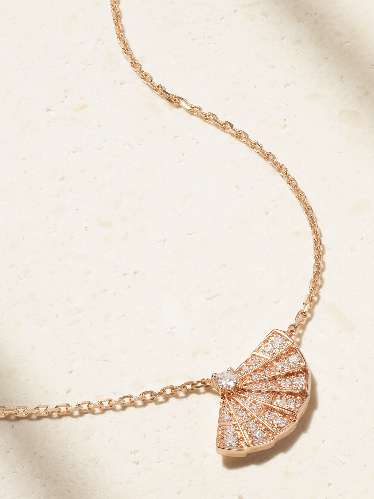 Garrard Fanfare Symphony 18-karat Rose Gold Diamond Necklace