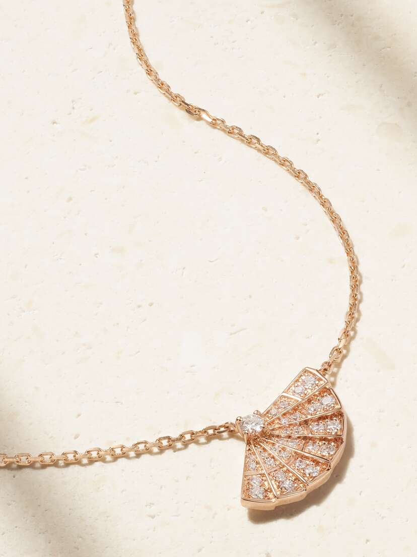 Garrard Fanfare Symphony 18-karat Rose Gold Diamond Necklace