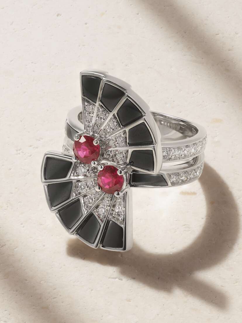 Garrard Fanfare Symphony 18-karat White Gold Multi-stone Ring