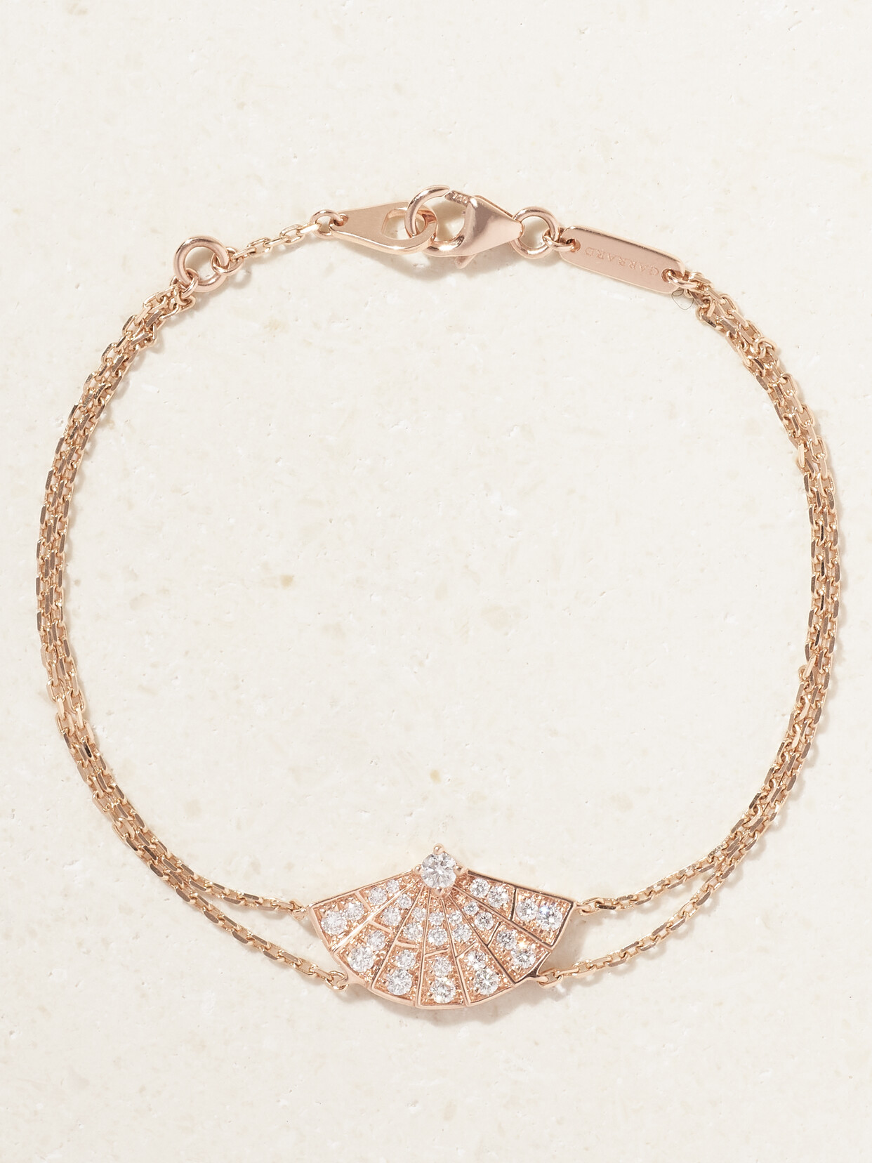 Garrard Fanfare Symphony 18-karat Rose Gold Diamond Bracelet In Pink
