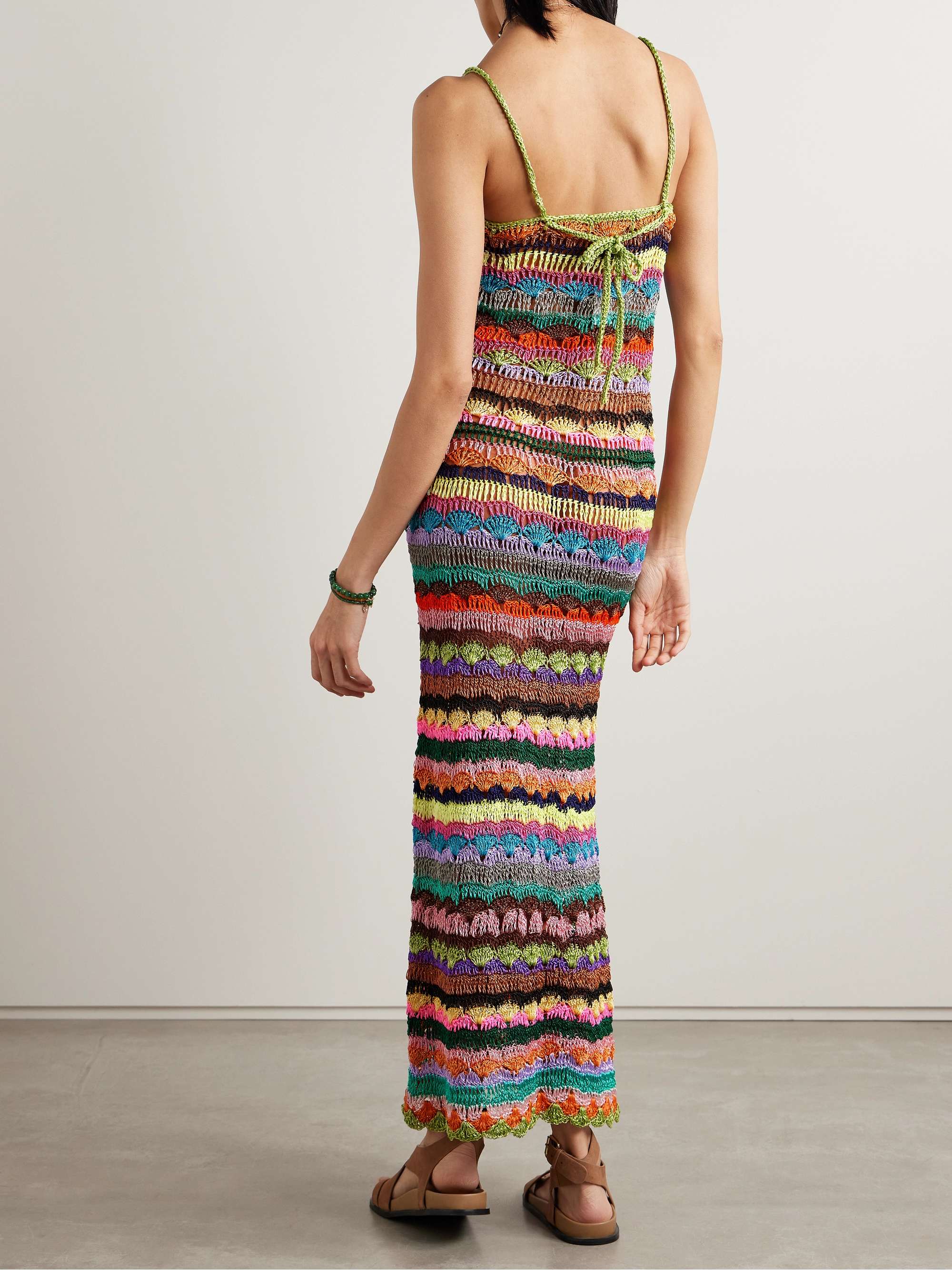 ALIX PINHO Selina metallic crocheted maxi dress NETAPORTER