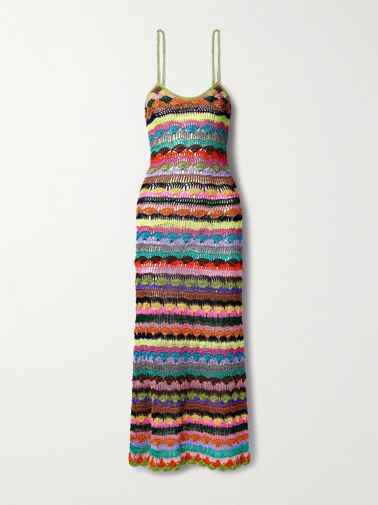 ALIX PINHO SELINA METALLIC CROCHETED MAXI DRESS