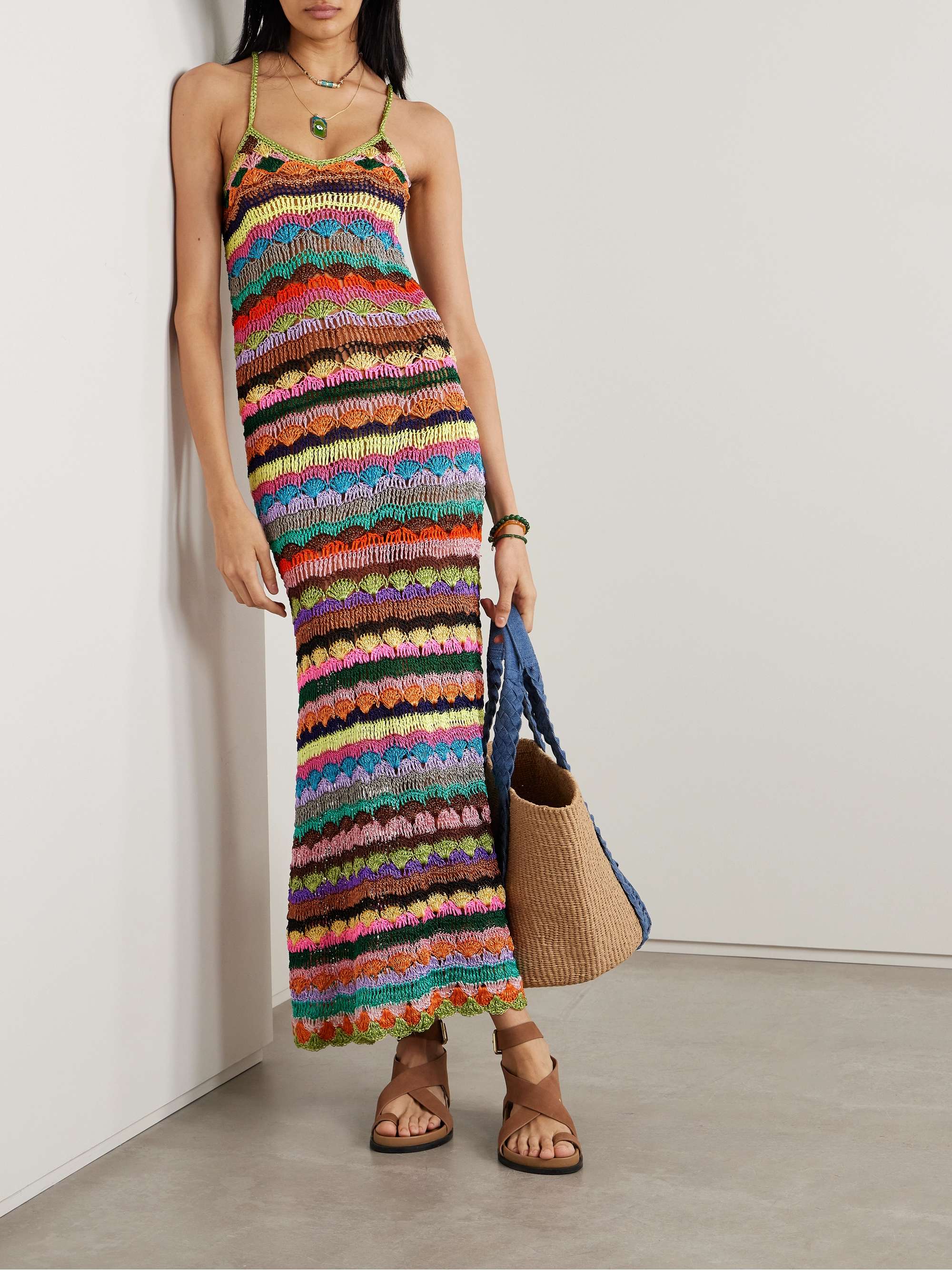 ALIX PINHO Selina metallic crocheted maxi dress NETAPORTER