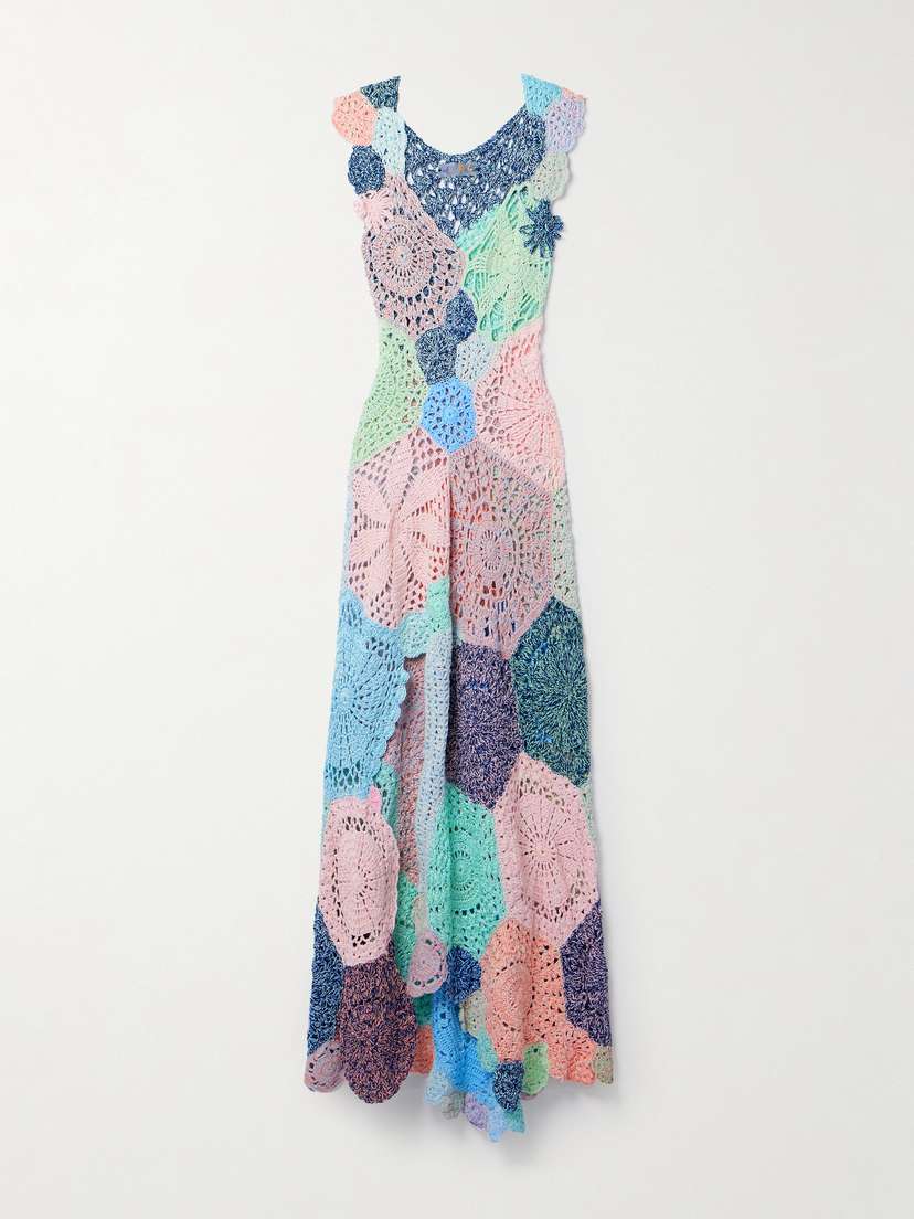 Alix Pinho Mermaid Crocheted Cotton-blend Maxi Dress