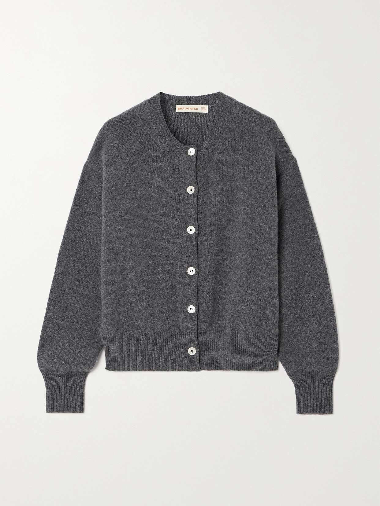 And-daughter + Net Sustain Ada Wool Cardigan In Gray