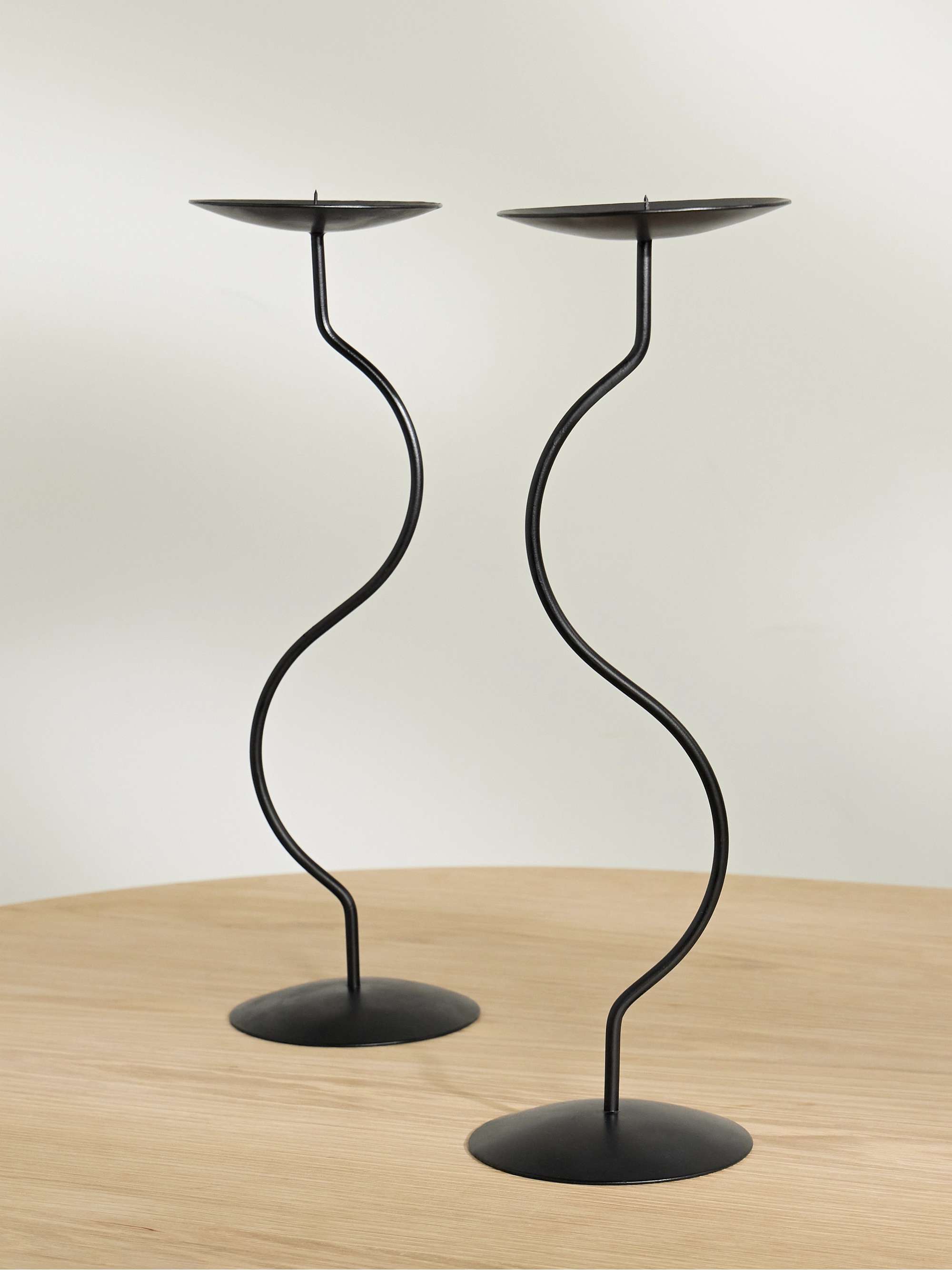 FOURTH STREET Dancing Duo set of two iron candlesticks
