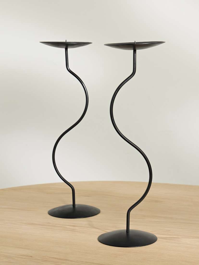 Fourth Street Dancing Duo Set Of Two Iron Candlesticks